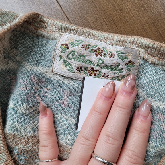 Vintage cottagecore / grandma vibes pastel knit cardigan sweater - Picture 6 of 6